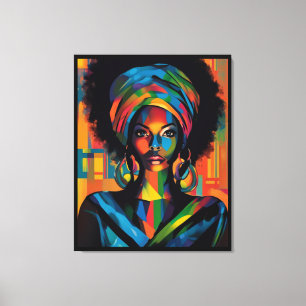 Black Urban Vibrant Graffiti Art Poster Canvas Print
