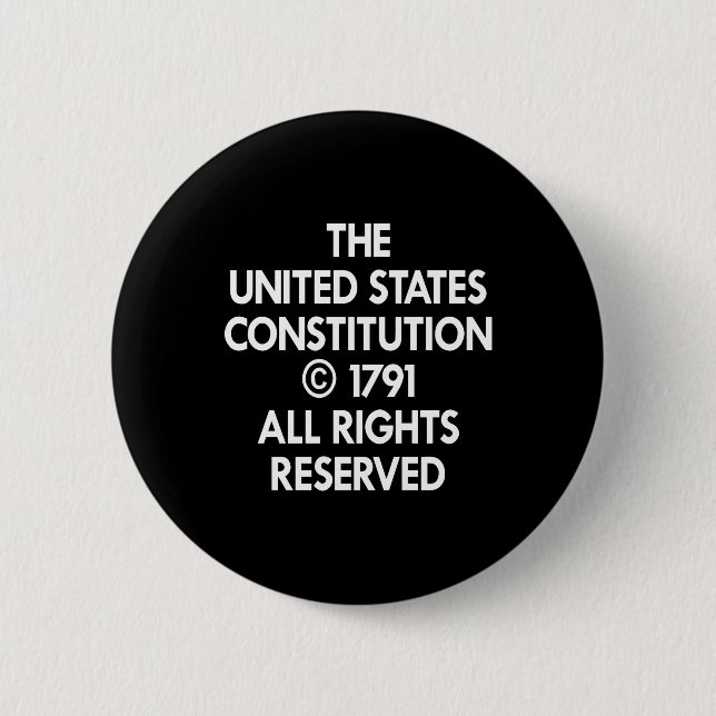 Black Us Constitution Reserved 6 Cm Round Badge (Front)