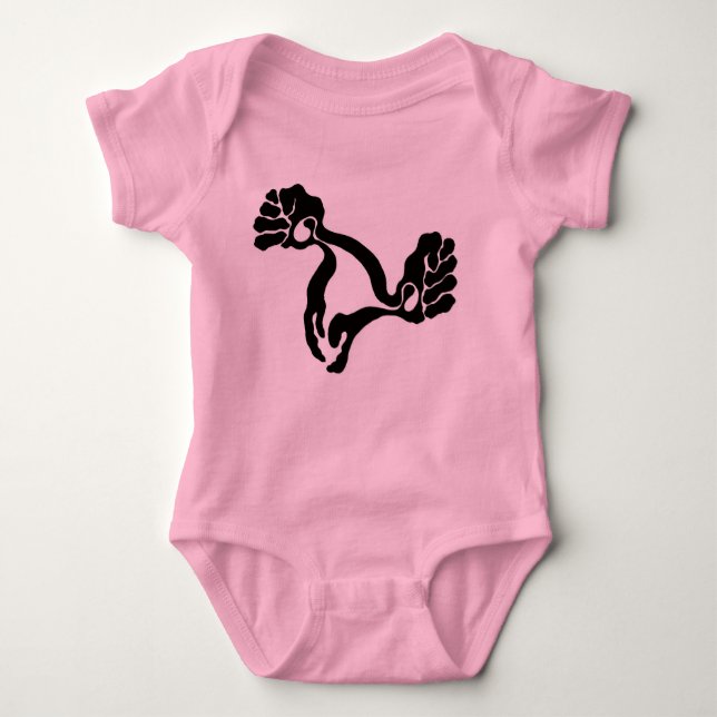 Black Uterus Baby Baby Bodysuit (Front)