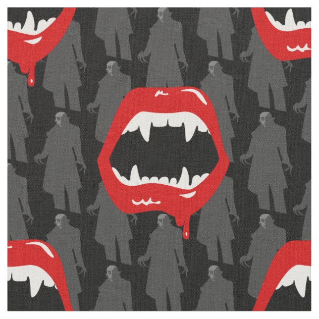 black vampire fangs nosferatu spooky black fabric (Close Up)