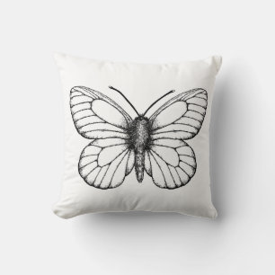 Black-veined white butterfly cushion