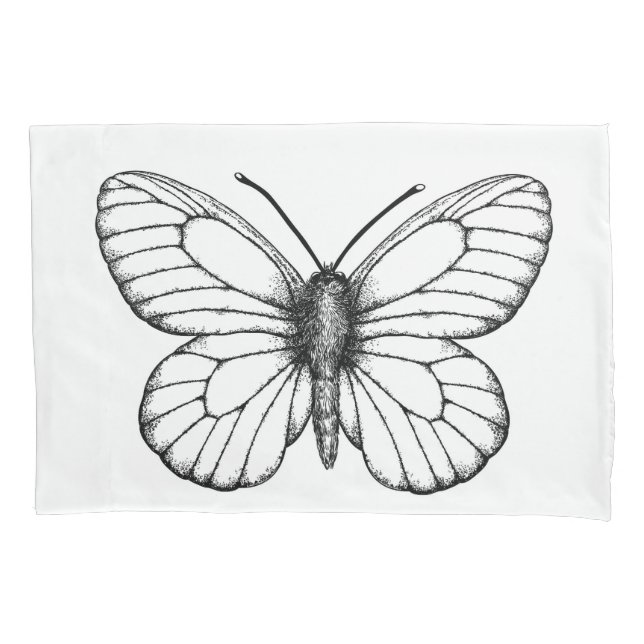 Black-veined white butterfly pillowcase (Front)