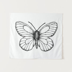 Black-veined white butterfly tapestry
