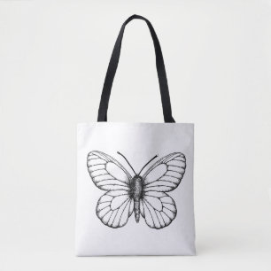 Black-veined white butterfly tote bag