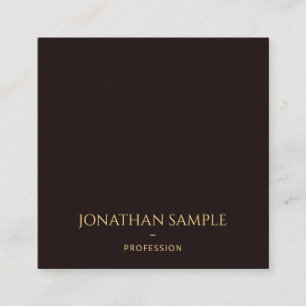 Black Velvet Faux Gold Text Font Template Stylish Square Business Card