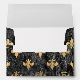 Black Velvet Fleur De Lis Mardi Gras Orleans Envelope