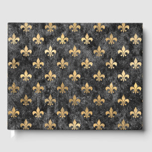 Black Velvet Fleur De Lis Mardi Gras Orleans Guest Book