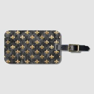 Black Velvet Fleur De Lis Mardi Gras Orleans Luggage Tag