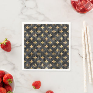 Black Velvet Fleur De Lis Mardi Gras Orleans Napkin