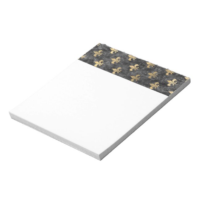 Black Velvet Fleur De Lis Mardi Gras Orleans Notepad (Rotated)