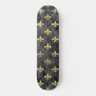 Black Velvet Fleur De Lis Mardi Gras Orleans Skateboard