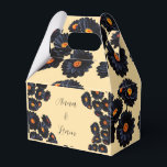 Black velvet flowers Favour Box<br><div class="desc">Black velvet flowers design.</div>