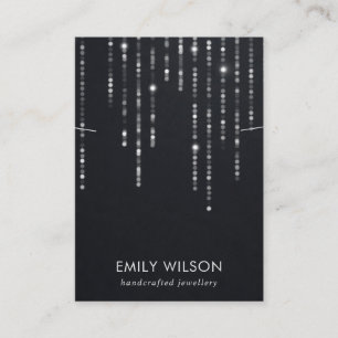 BLACK VELVET LIGHT STRINGS NECKLACE BAND DISPLAY  BUSINESS CARD