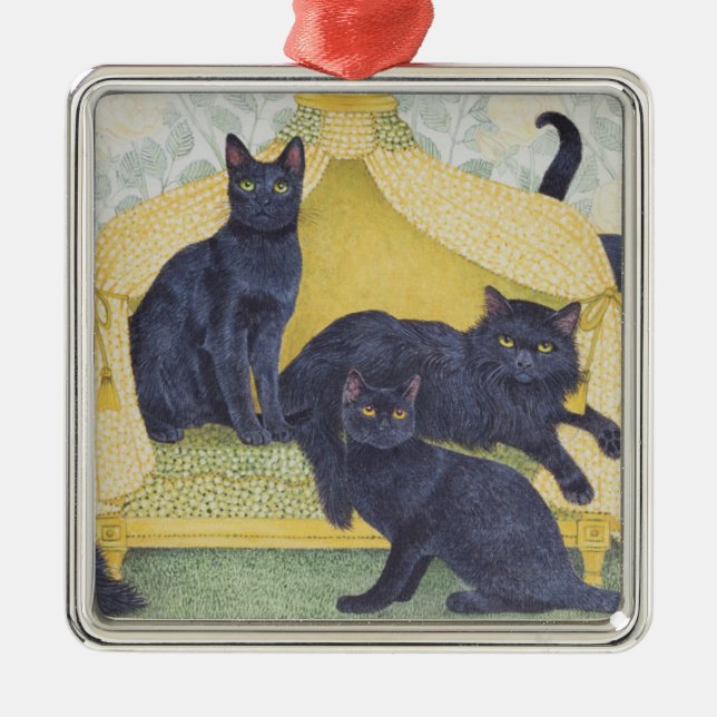 Black velvet metal tree decoration (Front)