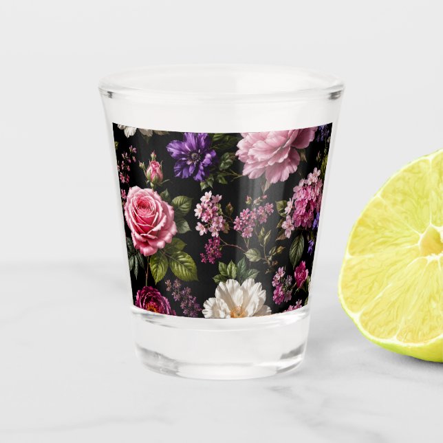 Black Velvet Rose  Shot Glass (Front)