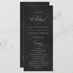 Black Velvet Texture Imitation Wedding Program