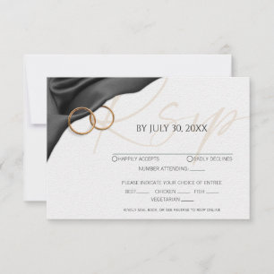 Black Velvet with Wedding Rings Response Card