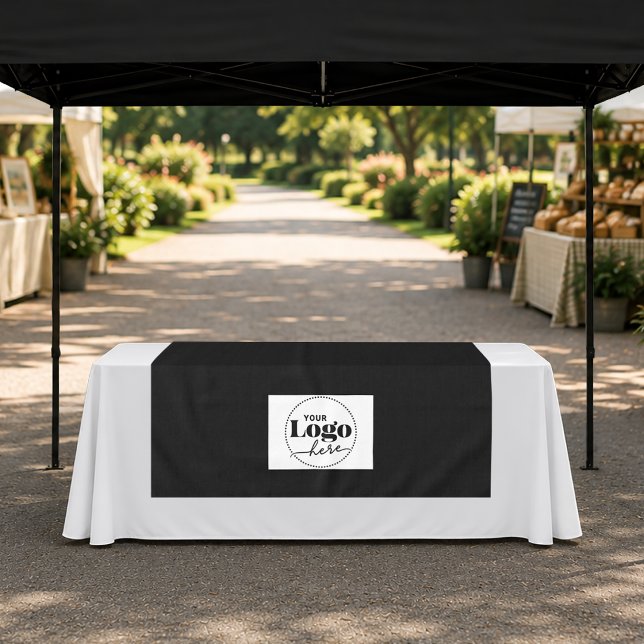 Black Vendor Booth Display Logo Tablecloth Runner (Creator Uploaded)