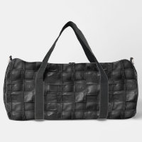 Black Versatile Leather Look Travel Duffel Bag