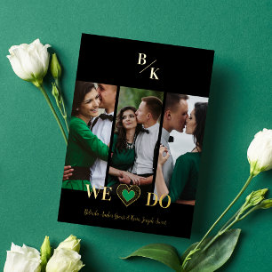 Black Vertical 3 Multi Photos Collage Handwritten