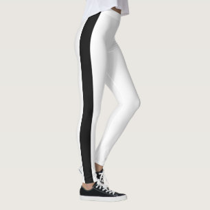 Black Vertical Camouflage Stripe   White Leggings