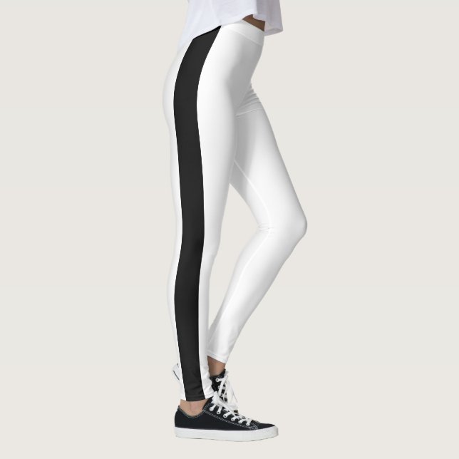 Black Vertical Camouflage Stripe | White Leggings (Right)