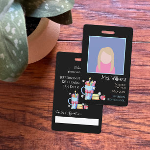 Black Vertical Photo ID Educator Badge