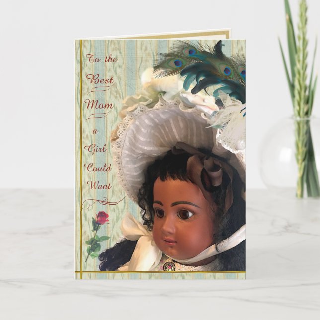 Black Victorian Doll Card for Mum (Front)