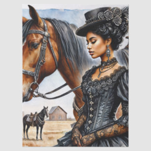 Black Victorian Woman With Horse Tissue Paper