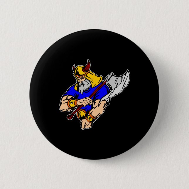 Black Viking Praying 6 Cm Round Badge (Front)