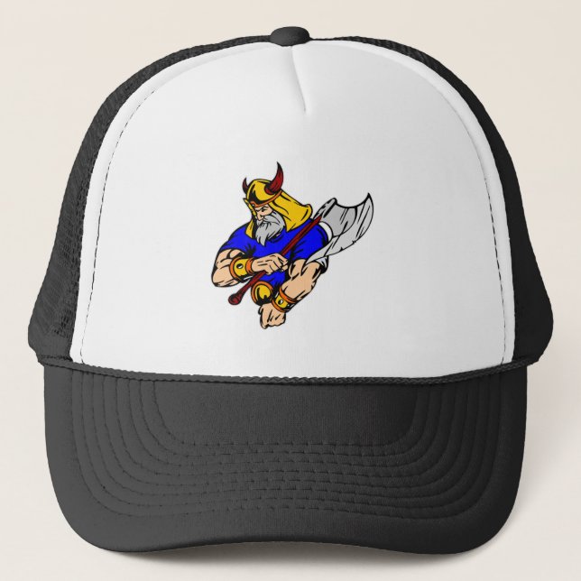 Black Viking Praying Trucker Hat (Front)