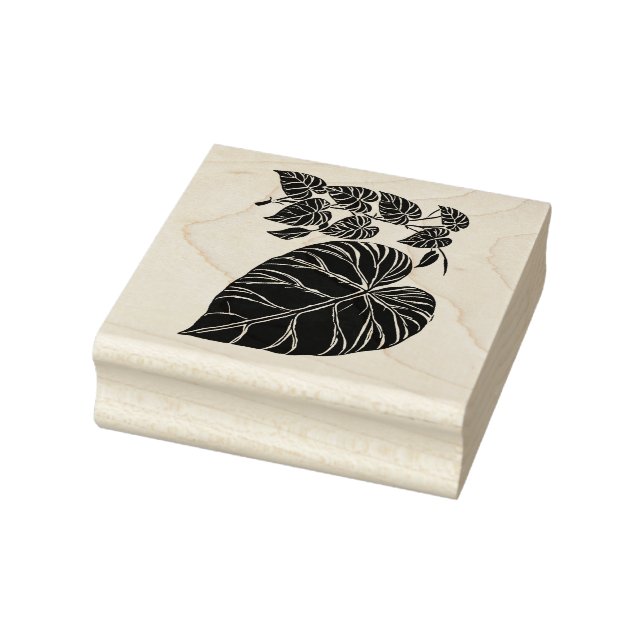  Black Vine Leaves Silhouette Nature garden art Rubber Stamp (Stamp)