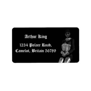 black vintage address label