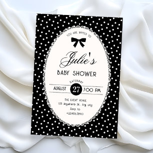 Black vintage baby shower invitation