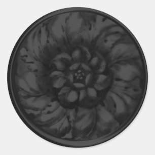 Black Vintage Baroque Embossed Look Seal