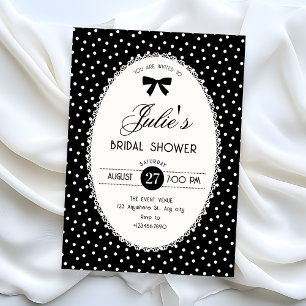 Black vintage bridal shower invitation