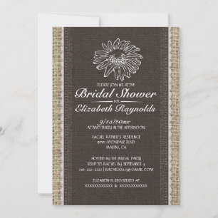 Black Vintage Lace Bridal Shower Invitations