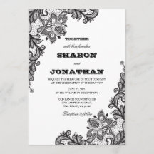 Black Vintage Lace Elegant Wedding