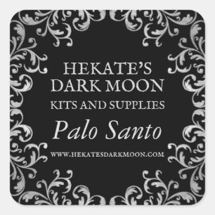 Black Vintage Palo Santo Square Sticker