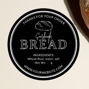Black Vintage Rustic Sourdough Bread Sticker