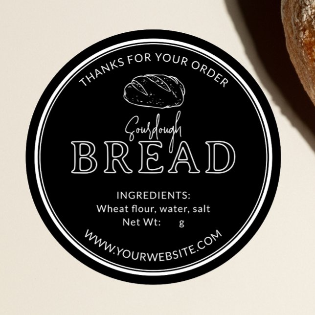 Black Vintage Rustic Sourdough Bread Sticker (Creator Uploaded)