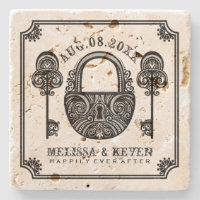 Black Vintage  Skeleton Keys & Lock Wedding Design