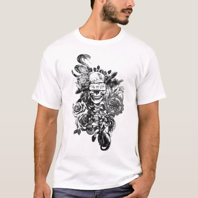 Black Vintage Skull T-Shirt (Front)