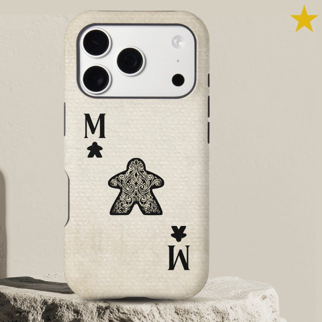 Black Vintage Style Meeple Ace Playing Card  (Creator Uploaded)