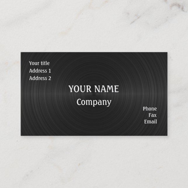 Black vinyl business card (Front)