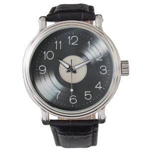 Black Vinyl Record Album Watch