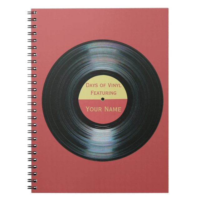 Black Vinyl Record Effect - Days of Vinyl Notebook (Front)