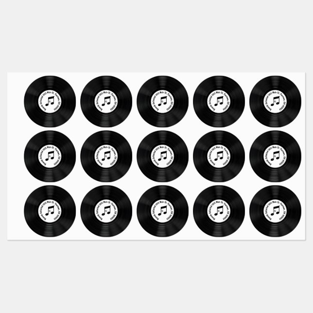 Black Vinyl Record With Song Title (Sheet)