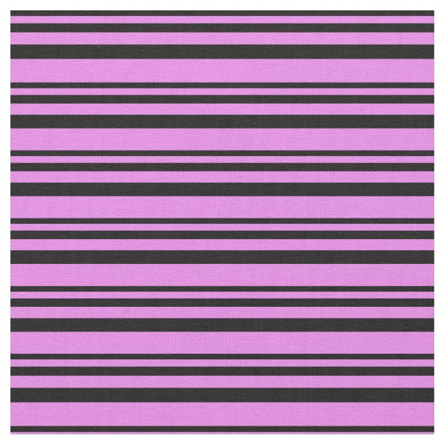 Black & Violet Coloured Stripes Fabric (Close Up)