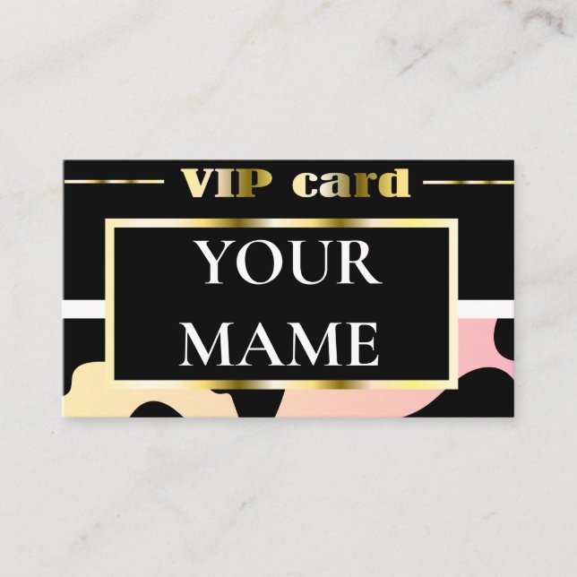 Black vip card with gold (Front)